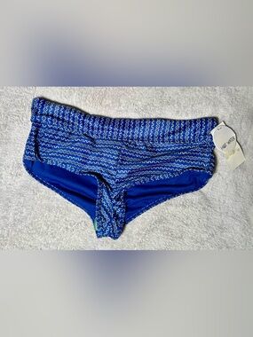 NWT!! Hot Water Blue Geo-Pattern Women  Bikini Bottom Size PS